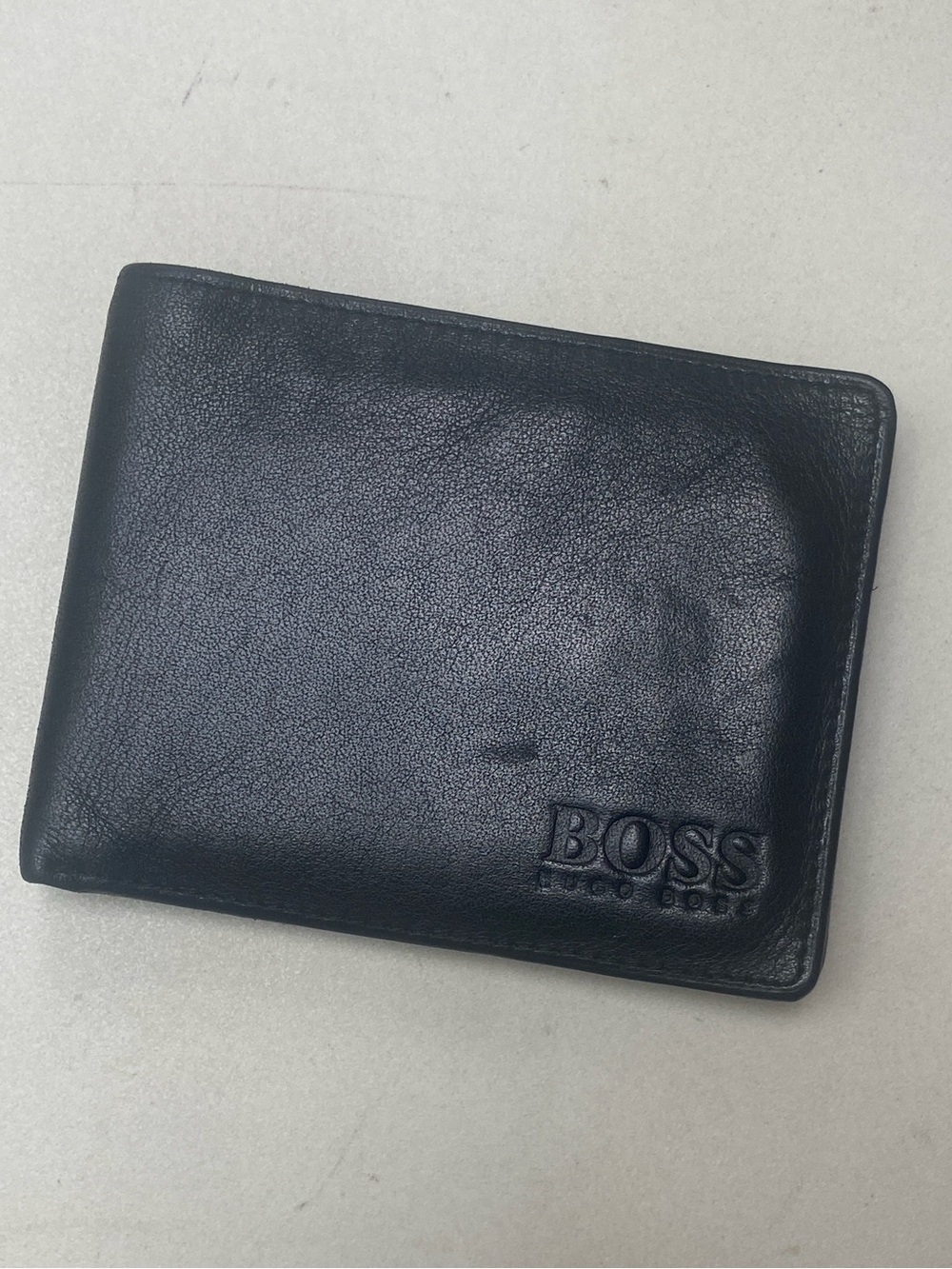 Boss Black Leather Bi-Fold Card & Key Wallet